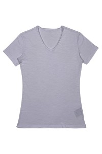 訂製純色V領T恤     設計衫身V領原身布領    時尚T恤設計   T恤供應商   T1140